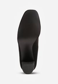 Renee - Czarne Casualowe Czółenka na Słupku ze Skórzaną Wkładką Maicie. Okazja: na co dzień. Zapięcie: bez zapięcia. Kolor: czarny. Materiał: skóra. Obcas: na słupku. Styl: casual. Wysokość obcasa: średni #8