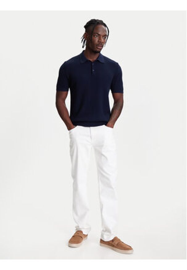 United Colors of Benetton - United Colors Of Benetton Polo 1198U301H Granatowy Regular Fit. Typ kołnierza: polo. Kolor: niebieski. Materiał: bawełna