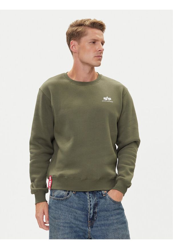 Alpha Industries Bluza Basic 188307 Zielony Regular Fit. Kolor: zielony. Materiał: bawełna