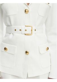 Elisabetta Franchi Marynarka MK-10B-62E2-V600 Kremowy Slim Fit. Kolor: kremowy. Materiał: poliamid #2