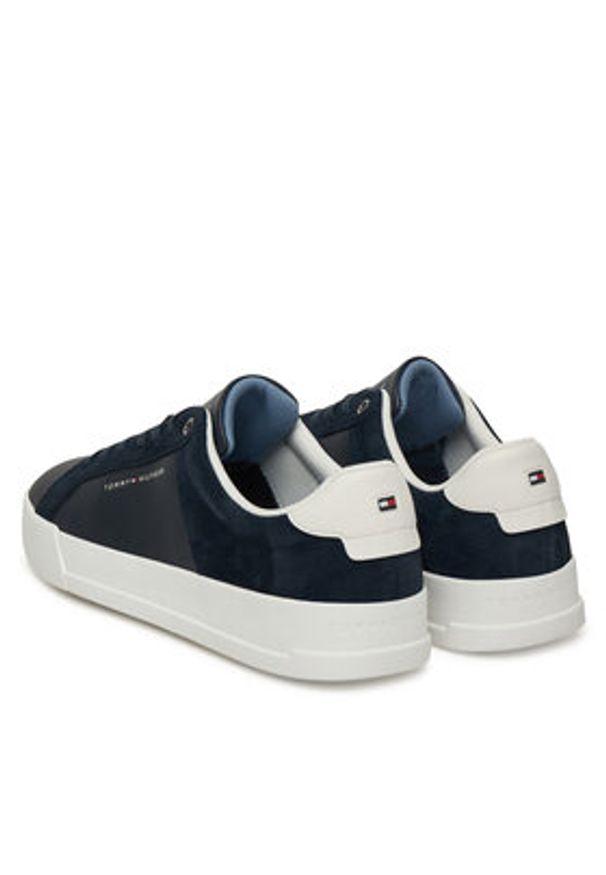 TOMMY HILFIGER - Tommy Hilfiger Sneakersy Th Court Mix FM0FM05634 Granatowy. Kolor: niebieski. Materiał: skóra