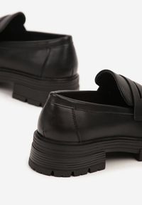 Renee - Czarne Półbuty Mokasyny z Ozdobnym Wycięciem Grelabia. Okazja: na co dzień. Kolor: czarny. Materiał: jeans. Styl: klasyczny, casual, elegancki #6
