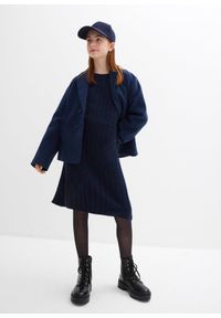 bonprix - Sukienka dzianinowa z miękkiej mieszanki wiskozy. Kolor: niebieski. Materiał: wiskoza, dzianina. Styl: elegancki #3