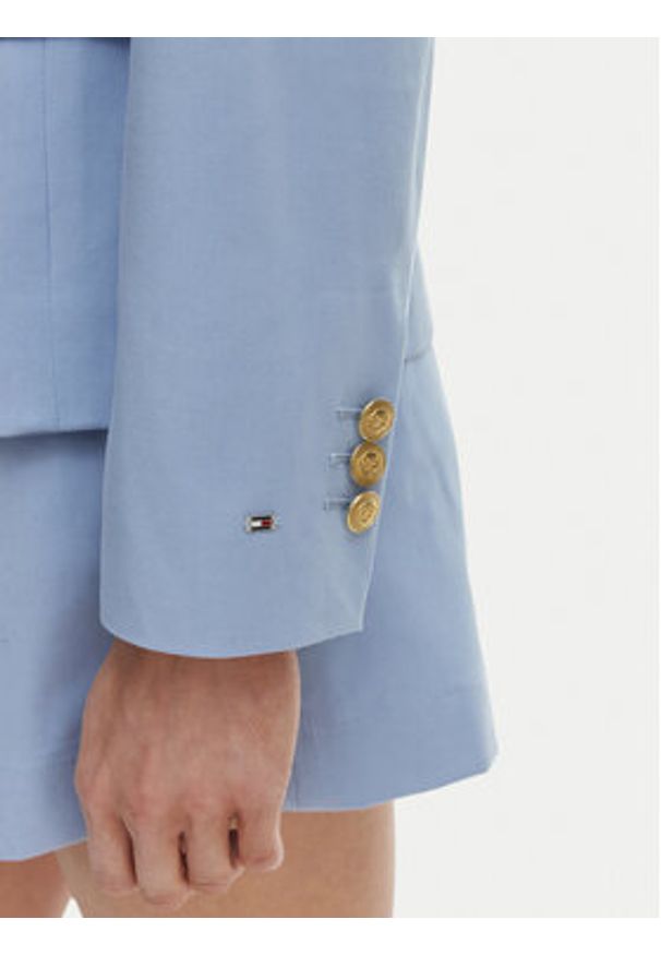 TOMMY HILFIGER - Tommy Hilfiger Marynarka WW0WW47179 Niebieski Slim Fit. Kolor: niebieski. Materiał: bawełna