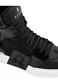 Philipp Plein - PHILIPP PLEIN - Czarne sneakersy Phantom Kick$. Okazja: na co dzień. Wysokość cholewki: za kostkę. Nosek buta: okrągły. Kolor: czerwony. Materiał: guma. Szerokość cholewki: normalna. Obcas: na płaskiej podeszwie #4