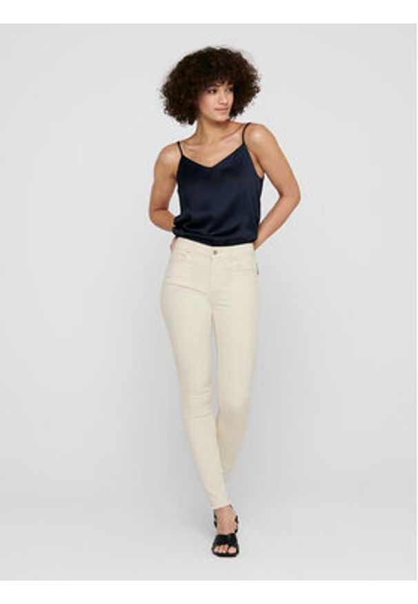 only - ONLY Jeansy 15218655 Écru Skinny Fit. Kolor: kremowy
