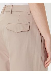 TOMMY HILFIGER - Tommy Hilfiger Spodnie materiałowe WW0WW45791 Beżowy Wide Leg. Kolor: beżowy. Materiał: bawełna #4