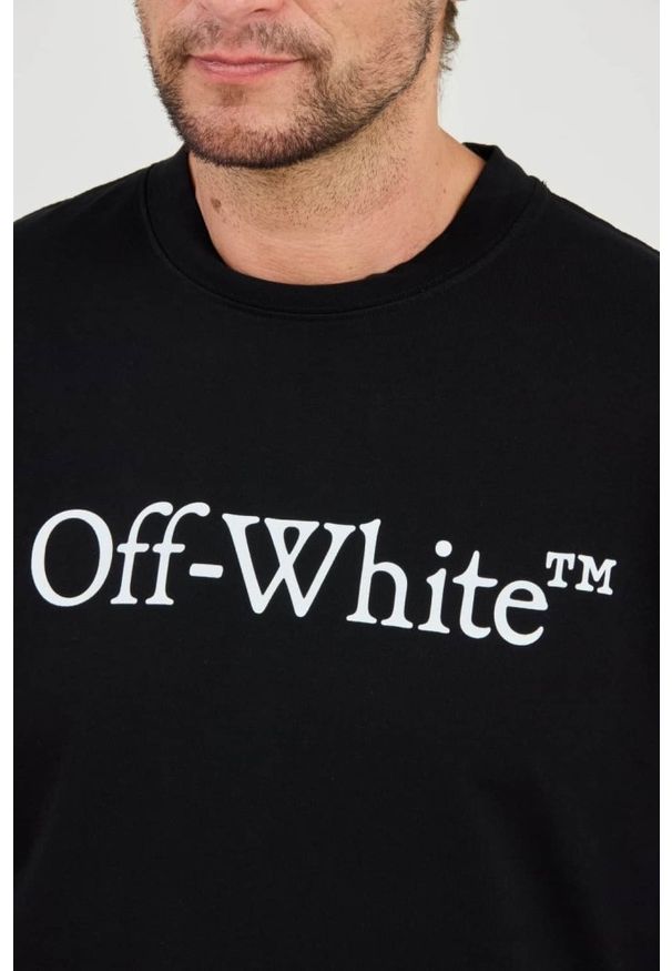 OFF-WHITE Czarny męski t-shirt Big Bookish Skate, Rozmiar S. Kolor: czarny