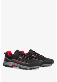 Casu - Czarne buty trekkingowe sznurowane softshell casu c2003-3. Kolor: wielokolorowy, czerwony, czarny. Materiał: softshell