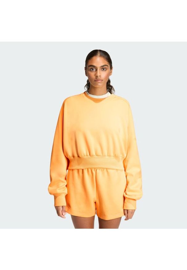 Adidas - adidas Bluza Soft Lux KA7017 Pomarańczowy Loose Fit. Kolor: pomarańczowy. Materiał: syntetyk