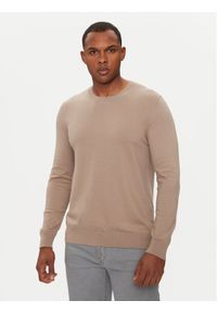 Sisley Sweter 10F2S1C78 Beżowy Slim Fit. Kolor: beżowy. Materiał: bawełna #1