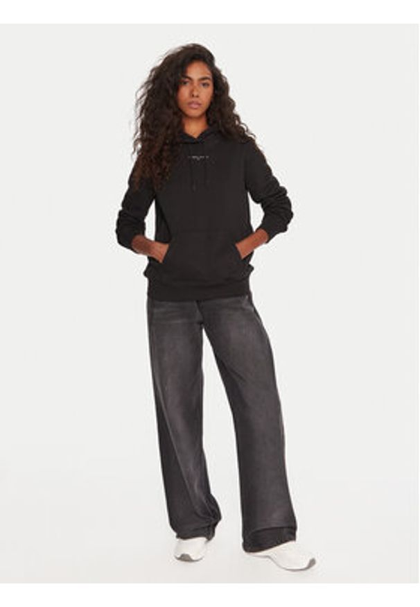 Tommy Jeans Bluza Linear DW0DW21963 Czarny Regular Fit. Kolor: czarny. Materiał: bawełna