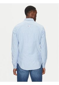Tommy Jeans Koszula Stretch Oxford DM0DM09594 Błękitny Slim Fit. Kolor: niebieski. Materiał: bawełna
