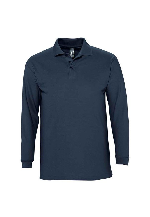 SOL'S - Koszulka Polo Z Długim Rękawem Dla Dorosłych Unisex Winter II. Okazja: na co dzień. Typ kołnierza: polo. Kolor: niebieski. Długość rękawa: długi rękaw. Długość: długie. Styl: casual