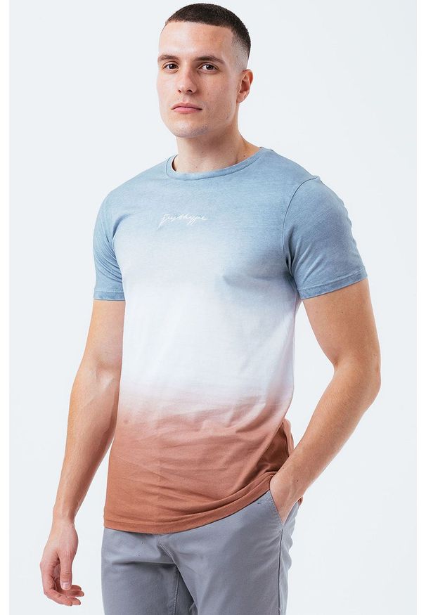 Hype T-shirt bawełniany kolor szary wzorzysty. Okazja: na co dzień. Kolor: szary. Materiał: bawełna. Styl: casual