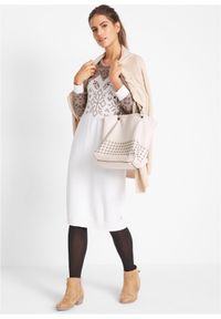 bonprix - Sukienka dzianinowa w norweski wzór. Kolor: biały. Materiał: dzianina #1