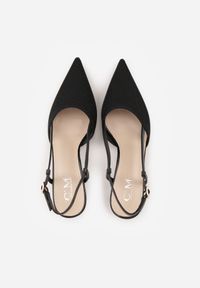 Born2be - Czarne Sandały na Szpilce z Odkrytą Piętą i Ażurowym Wzorem Kervidia. Okazja: na co dzień. Zapięcie: sprzączka. Kolor: czarny. Wzór: ażurowy. Obcas: na szpilce. Styl: casual, elegancki, klasyczny #4