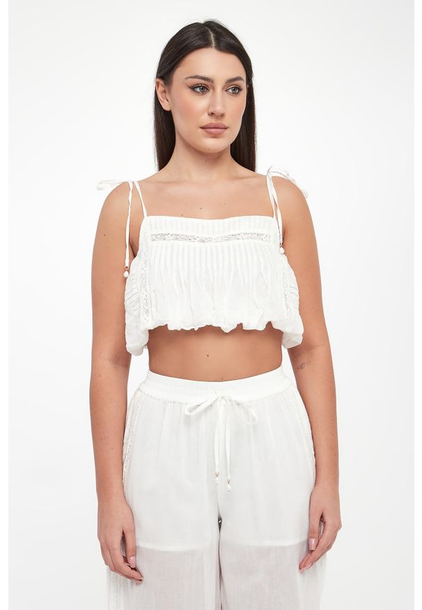 Twinset U&B - Top damski lniany bombka TWINSET U&B. Materiał: len