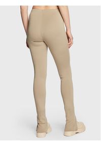 Calvin Klein Legginsy K20K205357 Beżowy Slim Fit. Kolor: beżowy. Materiał: syntetyk #4