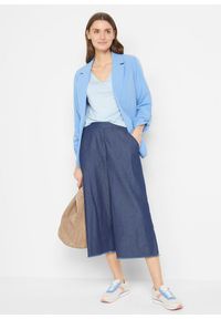 bonprix - Długi shirt z miękkiej wiskozy (2 szt.). Typ kołnierza: dekolt w serek. Kolor: niebieski. Materiał: wiskoza. Długość: długie #3