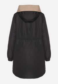 Born2be - Czarna Kurtka Parka z Kapturem i Ściągaczem w Pasie Sizana. Okazja: na co dzień, na spacer. Typ kołnierza: kaptur. Kolor: czarny. Materiał: jeans. Styl: klasyczny, elegancki, casual #5