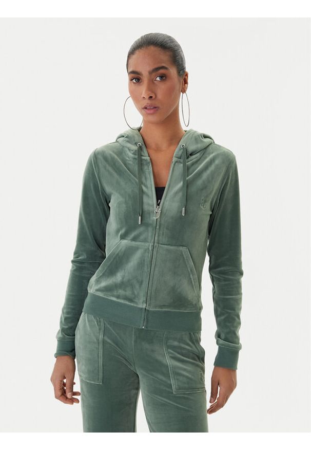 Juicy Couture Bluza Robertson JCAP176 Zielony Slim Fit. Kolor: zielony. Materiał: syntetyk