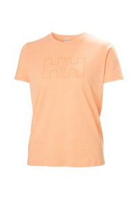 T-shirt damski Helly Hansen Tech Logo. Kolor: pomarańczowy. Sport: turystyka piesza #1