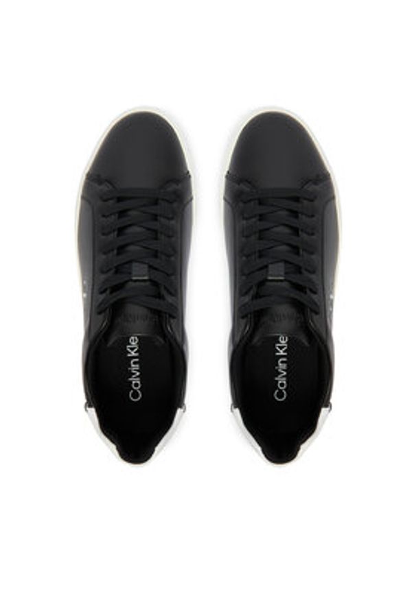 Calvin Klein Sneakersy Low Pro Cup Laceup Lth Moire HW0HW02845 Czarny. Kolor: czarny. Materiał: skóra