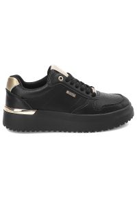 Big-Star - Czarne Sneakersy Big Star Wygodne Obuwie Damskie. Okazja: na co dzień. Zapięcie: sznurówki. Kolor: czarny. Materiał: skóra ekologiczna. Szerokość cholewki: normalna