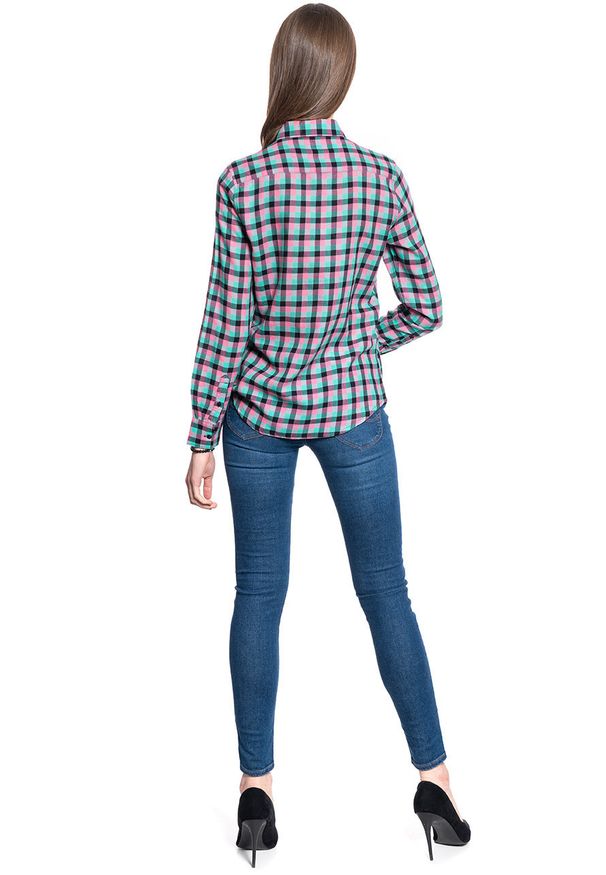 Wrangler - WRANGLER LS WESTERN SHIRT DAMSKA KOSZULA W KRATĘ DŁUGI RĘKAW BLACK W5Z1OR100 112130363. Długość rękawa: długi rękaw. Długość: długie
