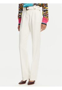 Versace Jeans Couture Spodnie materiałowe 78HAA111 Biały Straight Fit. Kolor: biały. Materiał: syntetyk