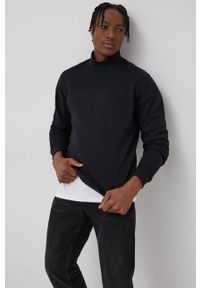 Premium by Jack&Jones Bluza bawełniana męska kolor czarny gładka. Kolor: czarny. Materiał: bawełna. Wzór: gładki