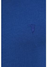 Trussardi Jeans - Trussardi Longsleeve męski kolor granatowy gładki. Okazja: na co dzień. Kolor: niebieski. Materiał: dzianina. Długość rękawa: długi rękaw. Wzór: gładki. Styl: casual #3