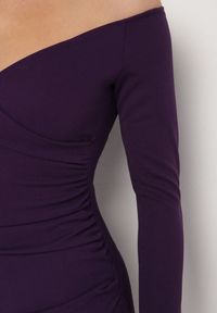 Born2be - Fioletowa Koktajlowa Asymetryczna Sukienka z Kopertowym Dekoltem Zaidelle. Okazja: na imprezę. Typ kołnierza: dekolt kopertowy. Kolor: fioletowy. Typ sukienki: asymetryczne, kopertowe. Styl: wizytowy #3