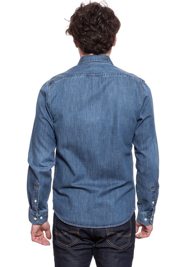 Lee - LEE BUTTON DOWN REGULAR FIT OIL BLUE L880PLMO 112123380. Typ kołnierza: button down