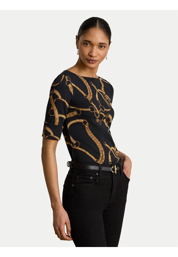Lauren Ralph Lauren - LAUREN RALPH LAUREN Bluzka Judy 200P13948001 Czarny Regular Fit. Kolor: czarny. Materiał: bawełna
