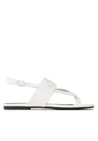 Calvin Klein Jeans Sandały Flat Sndal Toepost Hw YW0YW00953 Biały. Kolor: biały. Materiał: skóra #1