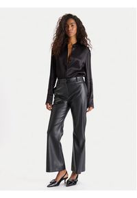 Hugo - HUGO Spodnie z imitacji skóry Hamunelle-1 50546824 Czarny Flare Fit. Kolor: czarny. Materiał: skóra #3