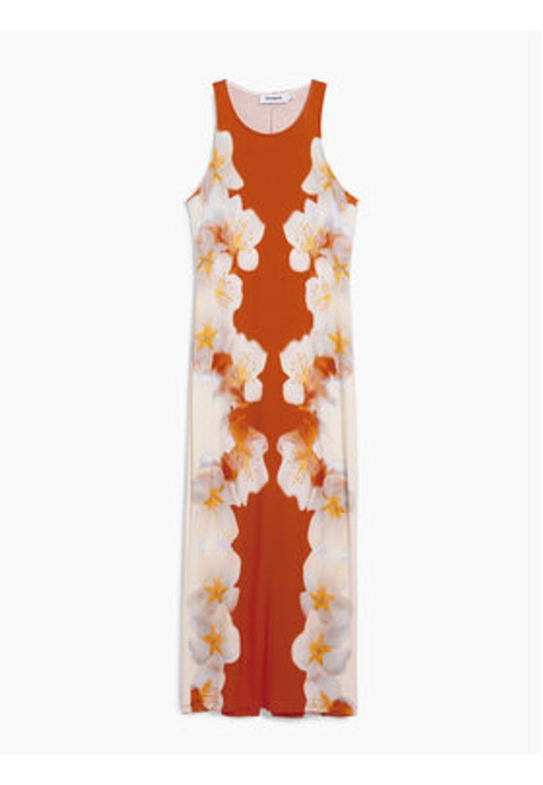 Desigual Sukienka codzienna Jasmine 26SWVK37 Pomarańczowy Slim Fit. Okazja: na co dzień. Kolor: pomarańczowy. Materiał: wiskoza. Typ sukienki: proste. Styl: casual
