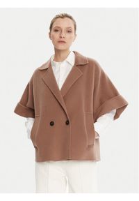 Weekend Max Mara Płaszcz wełniany Pera 2525086021 Brązowy Regular Fit. Kolor: brązowy. Materiał: wełna