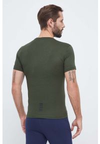 EA7 Emporio Armani t-shirt bawełniany kolor zielony z nadrukiem. Kolor: zielony. Materiał: bawełna. Wzór: nadruk #2