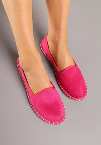 Born2be - Fuksjowe Espadryle Balerinki z Ozdobnymi Przeszyciami Firavione. Okazja: na co dzień, na imprezę. Kolor: różowy. Materiał: len. Sezon: lato. Styl: klasyczny, casual #3