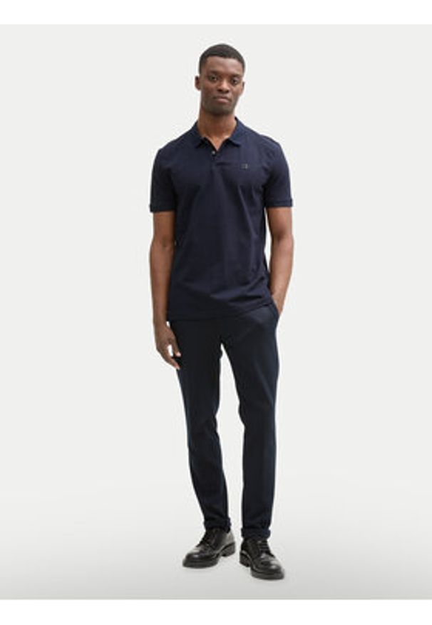 Tom Tailor Denim Polo 1045587 Granatowy Regular Fit. Typ kołnierza: polo. Kolor: niebieski. Materiał: bawełna