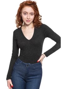 Lee - DAMSKI SWETER LEE V-NECK BODY BLACK L41QWD01 112109140