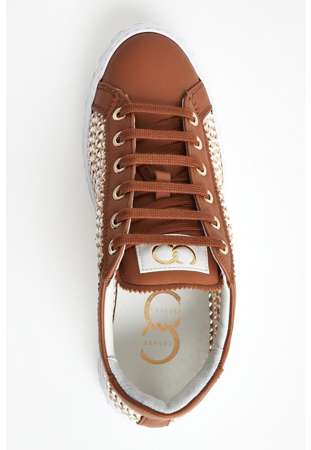 Sneakersy damskie skórzane Oslo CESARE CASADEI. Materiał: skóra