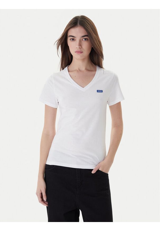 Hugo T-Shirt Classic 50513667 Biały Regular Fit. Kolor: biały. Materiał: bawełna