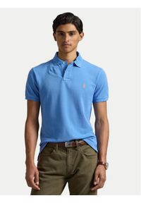 Polo Ralph Lauren Polo 710680784406 Niebieski Custom Slim Fit. Typ kołnierza: polo. Kolor: niebieski. Materiał: bawełna