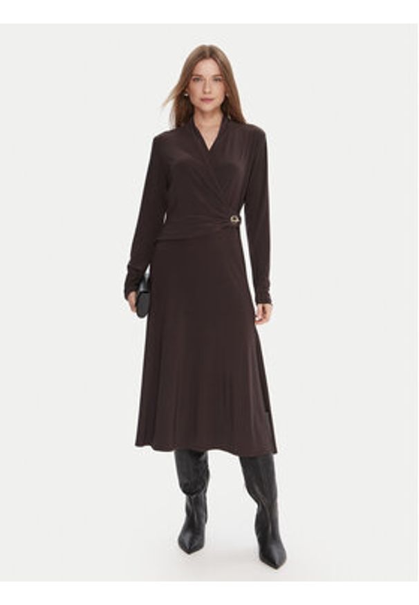 Joseph Ribkoff Sukienka koktajlowa 253235 Brązowy Slim Fit. Kolor: brązowy. Materiał: syntetyk. Styl: wizytowy