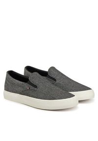 TOMMY HILFIGER - Tommy Hilfiger Tenisówki Th Hi Vulc Low Slip On Ch FM0FM05390 Szary. Zapięcie: bez zapięcia. Kolor: szary. Materiał: materiał #3