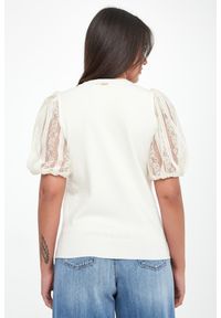 Twinset Milano - Sweter damski z rękawami z koronki TWINSET. Materiał: koronka. Wzór: koronka #4